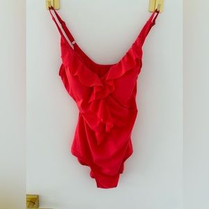 Swim suit one piece peach color